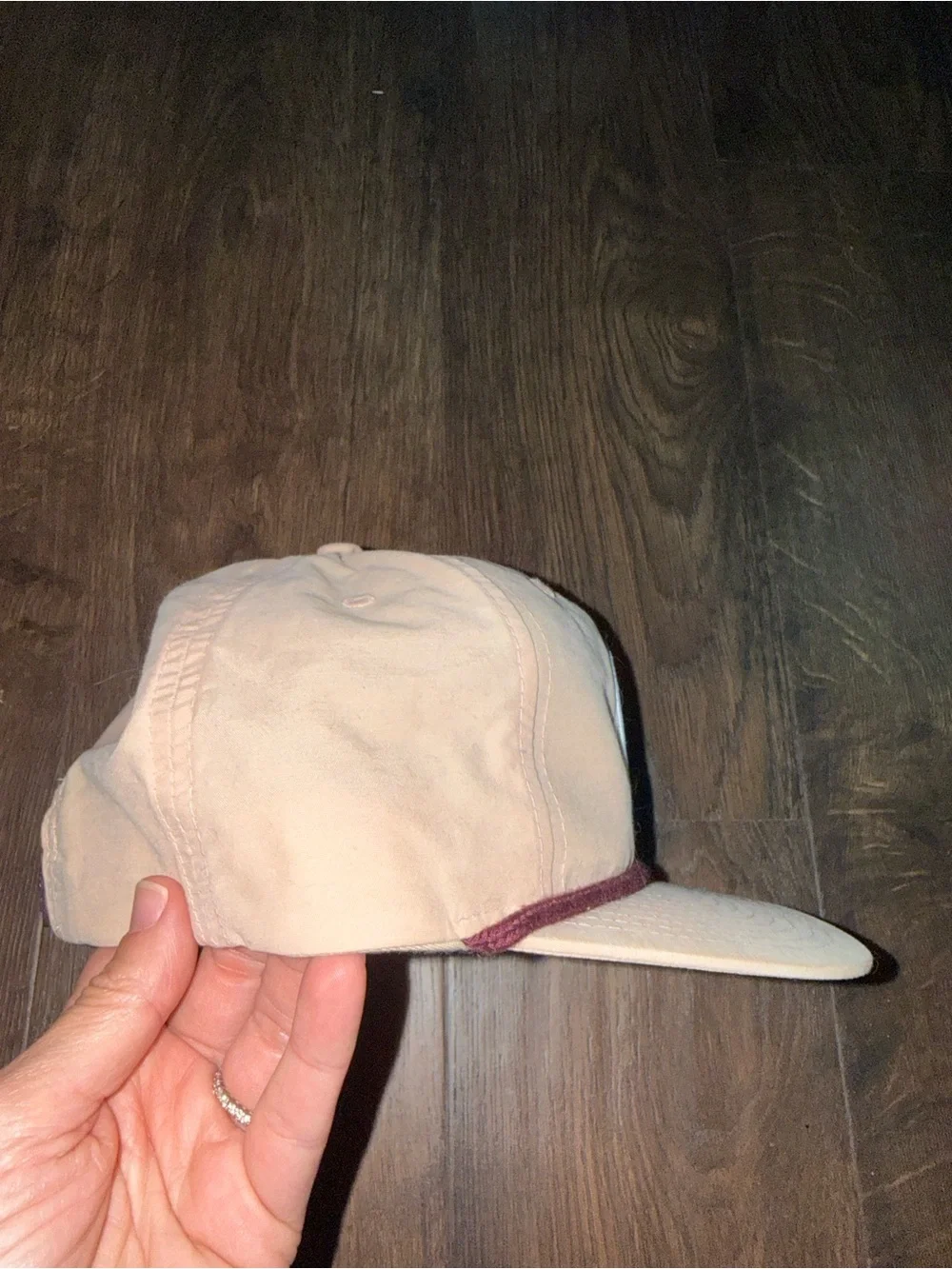 Light Pink Otterly Waffles in Washington State Patch Hat with Maroon Trim